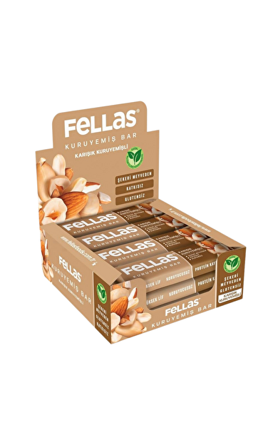 FELLAS Karışık Kuruyemiş Bar 30g x 12 Adet
