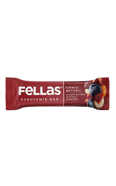 FELLAS Kırmızı Meyveli Kuruyemiş Bar 30g
