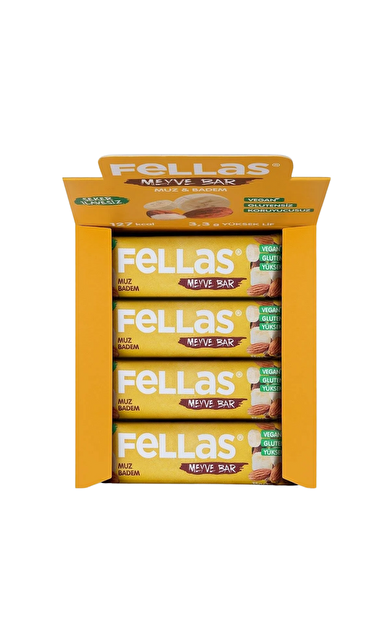 FELLAS Meyve Bar - Muzlu ve Bademli 35g x 12 Adet