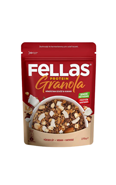 FELLAS Vegan Protein Granola - Hindistan Cevizi & Kakao 270g