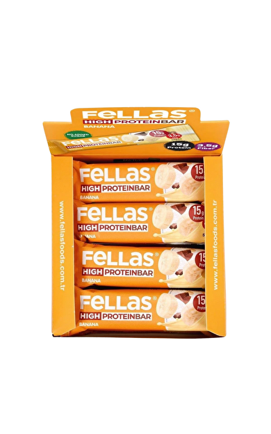 FELLAS Yüksek Protein Bar Muzlu 12 Adet 45g