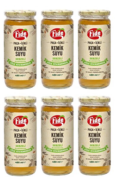 Fide Paça + İlikli Kemik Suyu Jöle Kıvamında Sebzeli 6 X 480 ML