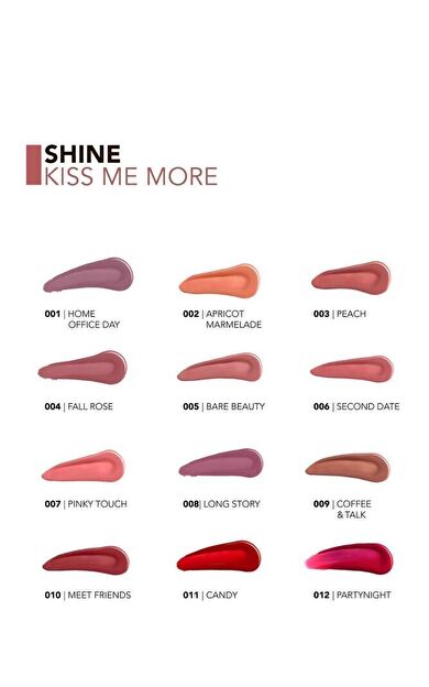 Kalıcı Parlak Likit Ruj (AÇIK MOR) - Shine Kiss Me More Lls - 008 Long Story - 8682536083812