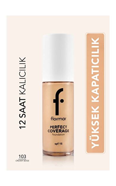 Perfect Coverage Yoğun Kapatıcı Su Bazlı Fondöten (SARI ALT TON) -103 Creamy Beige -8682536058186