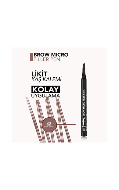 Flormar Brow Micro Filler Tarayıcı Keçe Uçlu Kaş Kalemi 02 Medium Brown