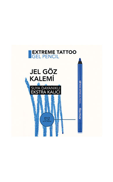 Flormar Extreme Tattoo Gel Pencil-12 Blue Dream