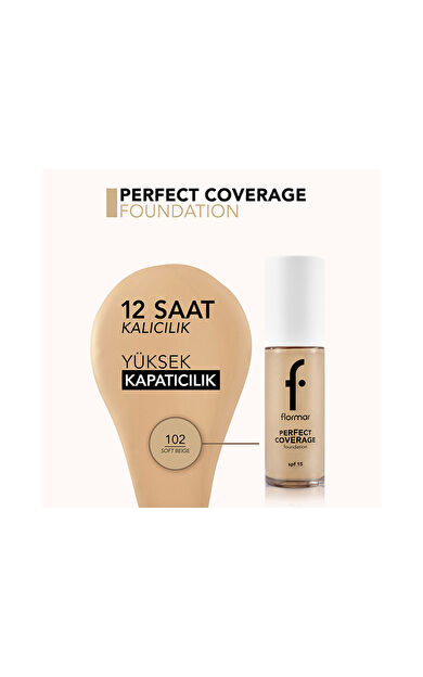 Flormar Perfect Coverage Fondöten-102 Soft Beige