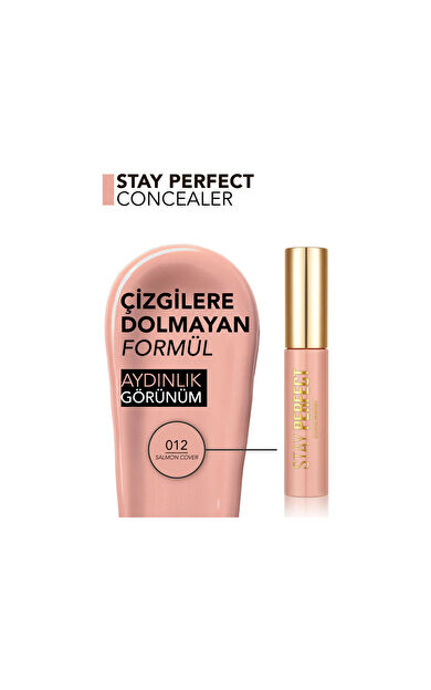 Flormar Stay Perfect Yüksek Pigmentli & Yarı Mat Bitişli Likit Kapatıcı - 012 Salmon Cover