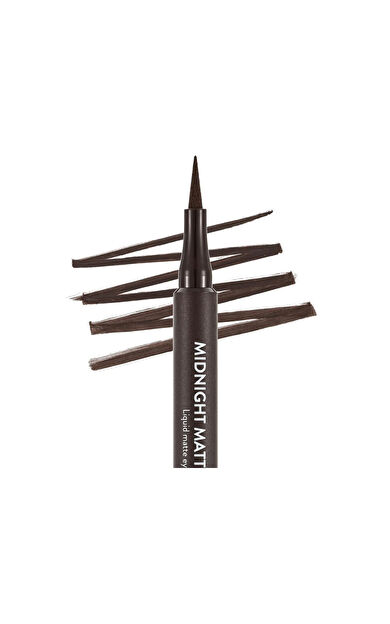Flormar Midnight Matte Yüksek Pigmentli & Mat Bitişli Likit Göz Kalemi 02 Brown