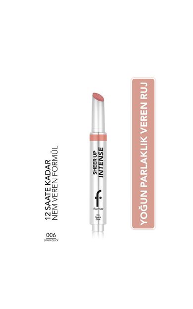 Flormar Sheer Up Intense Krem Dokulu Parlak Bitişli Jel Ruj 006 Spark Click