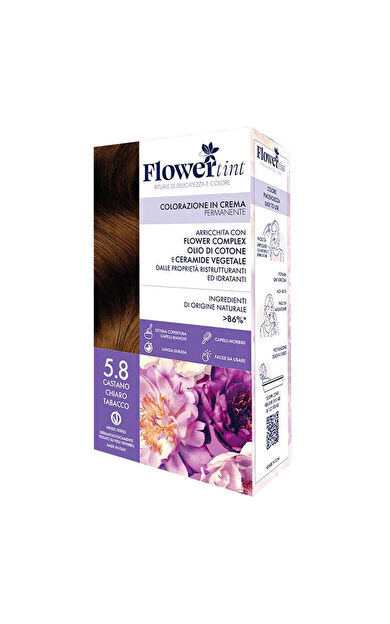 Flowertint Colorazione In Crema Saç Boyama Kiti 5.8 Açık Kahverengi Tütün