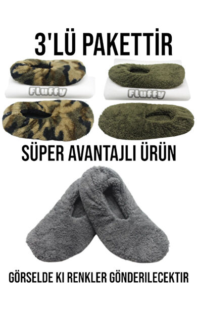 3'lü Paket, Erkek Patik, Welsoft Kumaş, Terlik, Ev Babeti, Kaymaz, Ses Yapmaz ve Sünger Taban