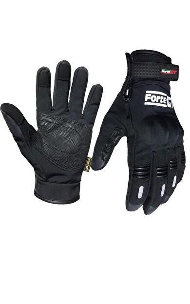 FORTE GT 07 Su Geçirmez Reflektif Softshel Motosiklet Eldiveni Siyah L Beden
