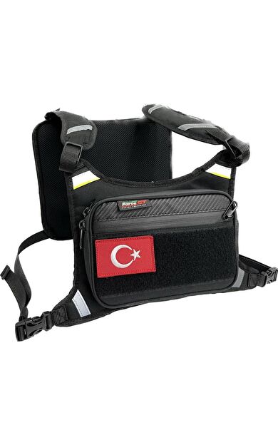 Forte gt Xbyc 70439 Motosiklet Göğüs Çantası Reflektif Çanta Siyah