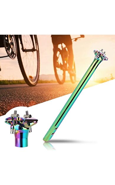 XBYC 676 Düz 27.2mm X 350mm Sele Borusu Bisiklet Koltuk Borusu Alüminyum Rainbow