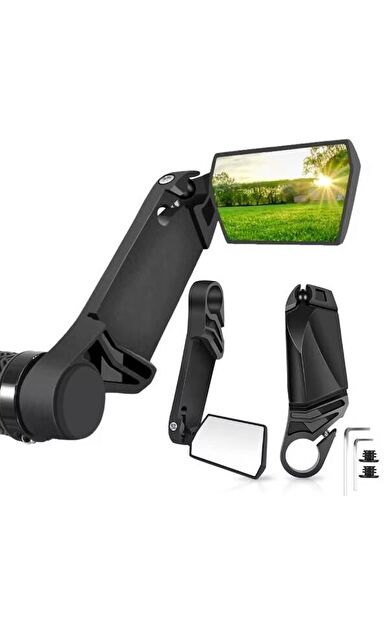 XBYC 419 360°Dönebilir Katlanabilir Dayanıklı Gidon Boynuzlu Bisiklet Dikiz Aynası