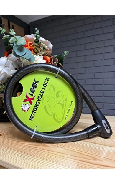 XBYC 84905 1.5Metre 25×1500 mm Halat Kilit Anahtarlı Yüksek Güvenlikli Motosiklet Kilidi
