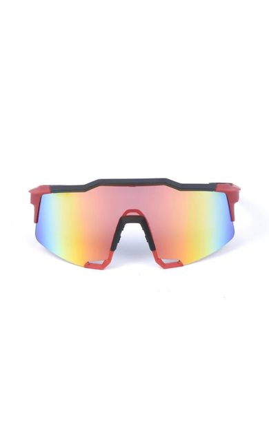 XBYC G4681 %100 Freeride Polarize Cam Yarı Çerçevesiz Spor Bisiklet Sürüş Gözlüğü UV400 Lens Kırmızı