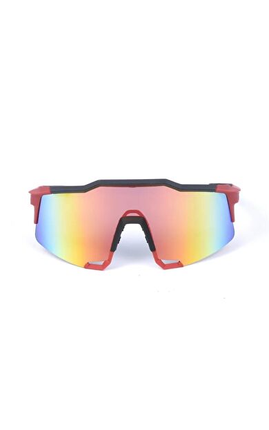 XBYC G4681 %100 Freeride Polarize Cam Yarı Çerçevesiz Spor Bisiklet Sürüş Gözlüğü UV400 Lens Kırmızı