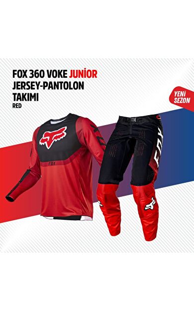 Fox Kırmızı Siyah Çocuk Jersey Pantolon Takımı