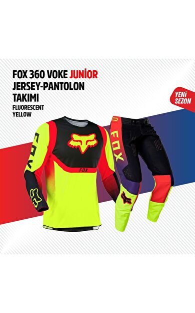 Fox Sarı Kırmızı Çocuk Jersey Pantolon Takımı