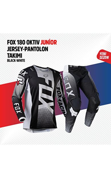 Fox Siyah Beyaz Çocuk Jersey Pantolon Takımı
