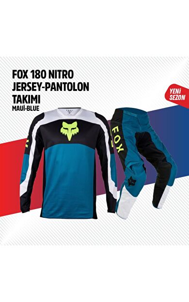 Fox Siyah Mavi Jersey Pantolon Takımı