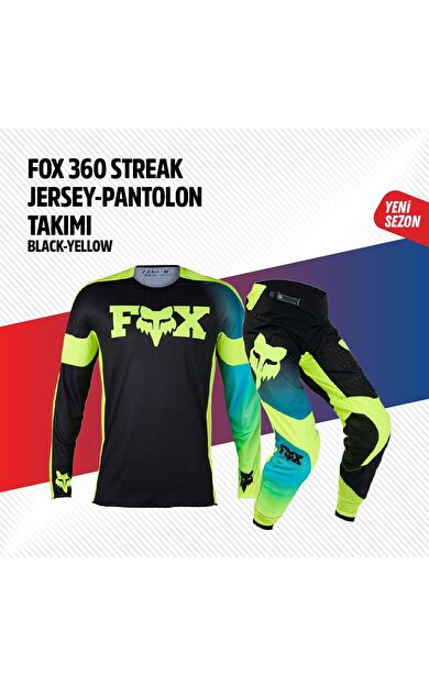 Fox Siyah Sarı Jersey Pantolon Takımı