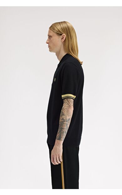 Fred Perry K2323-90A Contrast Cuff Knitted Erkek Polo Tişört