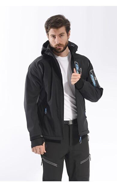 FreeCamp Eagle Softshell Ceket-SİYAH-MAVİ