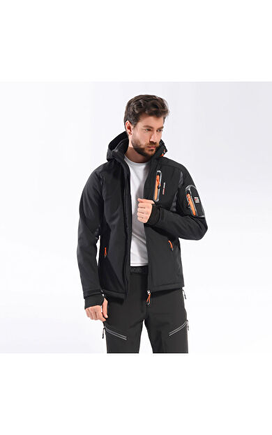 FreeCamp Eagle Softshell Ceket-SİYAH-TURUNCU