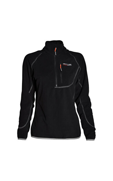FreeCamp Kadın Yarım Fermuar Polar-SİYAH