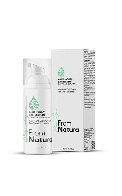 From Natura Çay Ağacı ve Lavanta Akne ve Siyah Nokta Karşıtı Bakım Kremi 50 ml