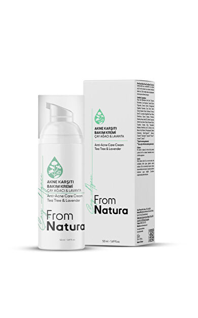 From Natura Çay Ağacı ve Lavanta Akne ve Siyah Nokta Karşıtı Bakım Kremi 50 ml