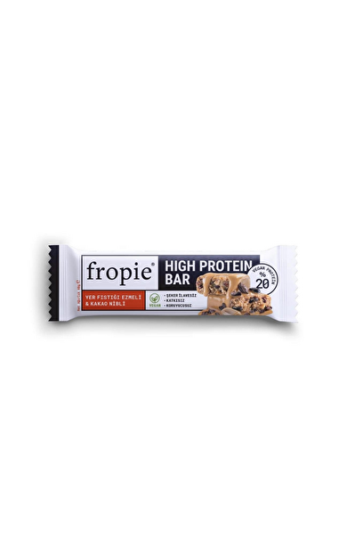 FROPİE Vegan High Protein Bar Yer Fıstığı Ezmeli & Kakao Nibli 40g