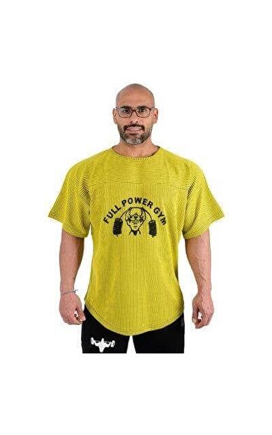 Full Power Gym Ragtop Tişört Sarı Siyah Çizgili