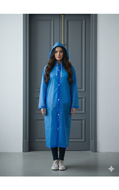 Gabbiano Yetişkin Unisex Yüksek Gramajlı Kalın Eva Kumaş Suya Rüzgara Dayanıklı Yağmurluk Lacivert