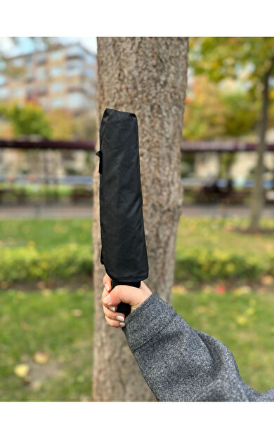 Gabbiano 8 Telli Tam Otomatik Rüzgara Dayanıklı Şemsiye Siyah