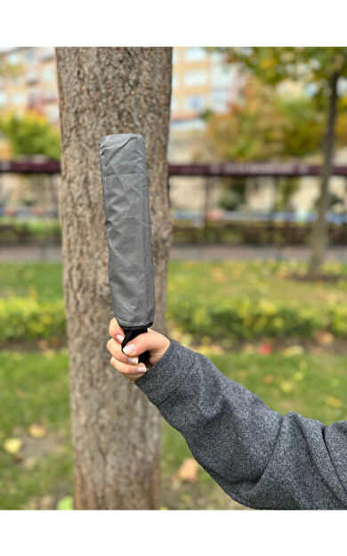 Gabbiano 8 Telli Tam Otomatik Rüzgara Dayanıklı Sihirli  Şemsiye GB2029 Gri