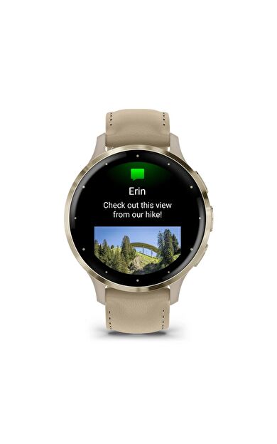 Garmin Venu 3S Soft Gold | French Gri Deri Kayışlı
