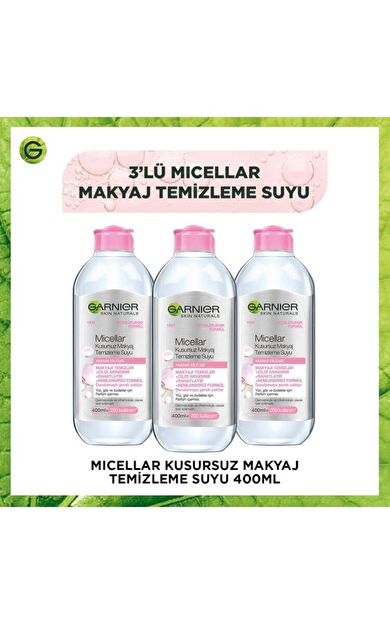3lü Garnier Micellar Kusursuz Makyaj Temizleme Suyu 200ml