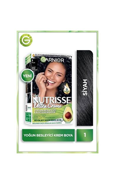 Garnier Nutrisse Yoğun Besleyici Kalıcı Krem Saç Boyası 1 Siyah