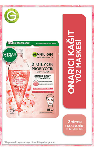 Garnier 2 Milyon Probiyotik Türevi İçeren Onarıcı Kağıt Yüz Maskesi