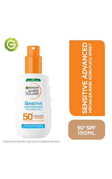 Garnier Ambre Solaire Sensitive Advanced Hipoalerjenik Güneş Koruyucu Sprey SPF50+ 150 ml