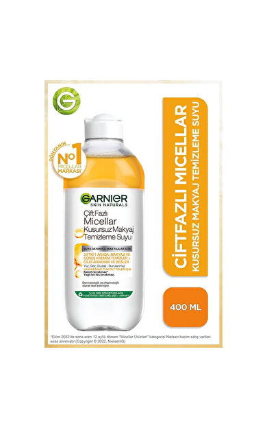 Garnier Çift Fazlı Micellar Kusursuz Temizleme Suyu 400 ml