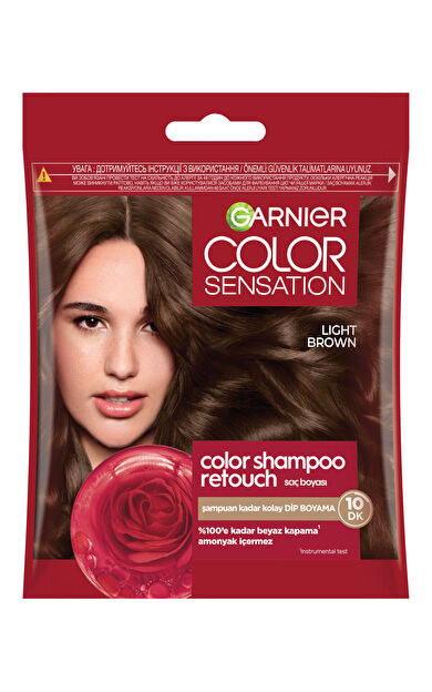 Garnier Color Shampoo Retouch Şampuan Kolaylığında Dip Boyası, Açık Kahve 5.0