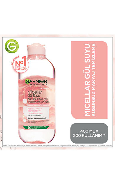 Garnier Micellar Gül Suyu Kusursuz Makyaj Temizleme & Işıltı 400 ml