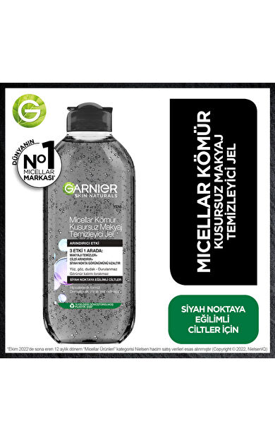 Garnier Micellar Kömür Kusursuz Makyaj Temizleyici Jel 400 ml