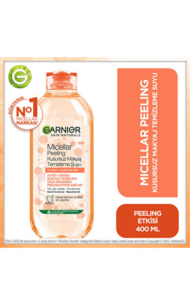 Garnier Micellar Peeling Kusursuz Makyaj Temizleme Suyu 400 ml