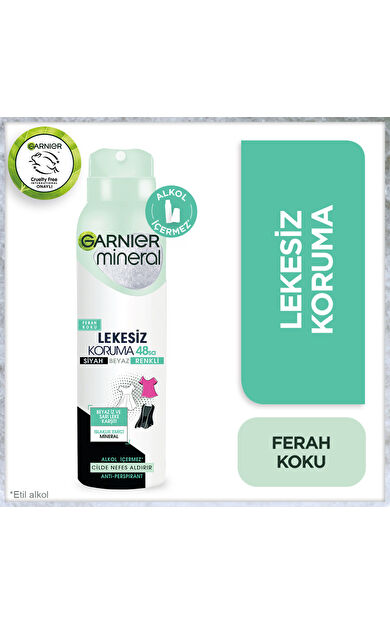 Garnier Mineral Lekesiz Koruma Ferah Koku Sprey Deodorant 150 ml